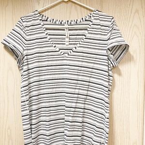 Lululemon White Stripped Size 10  Women’s Top.
